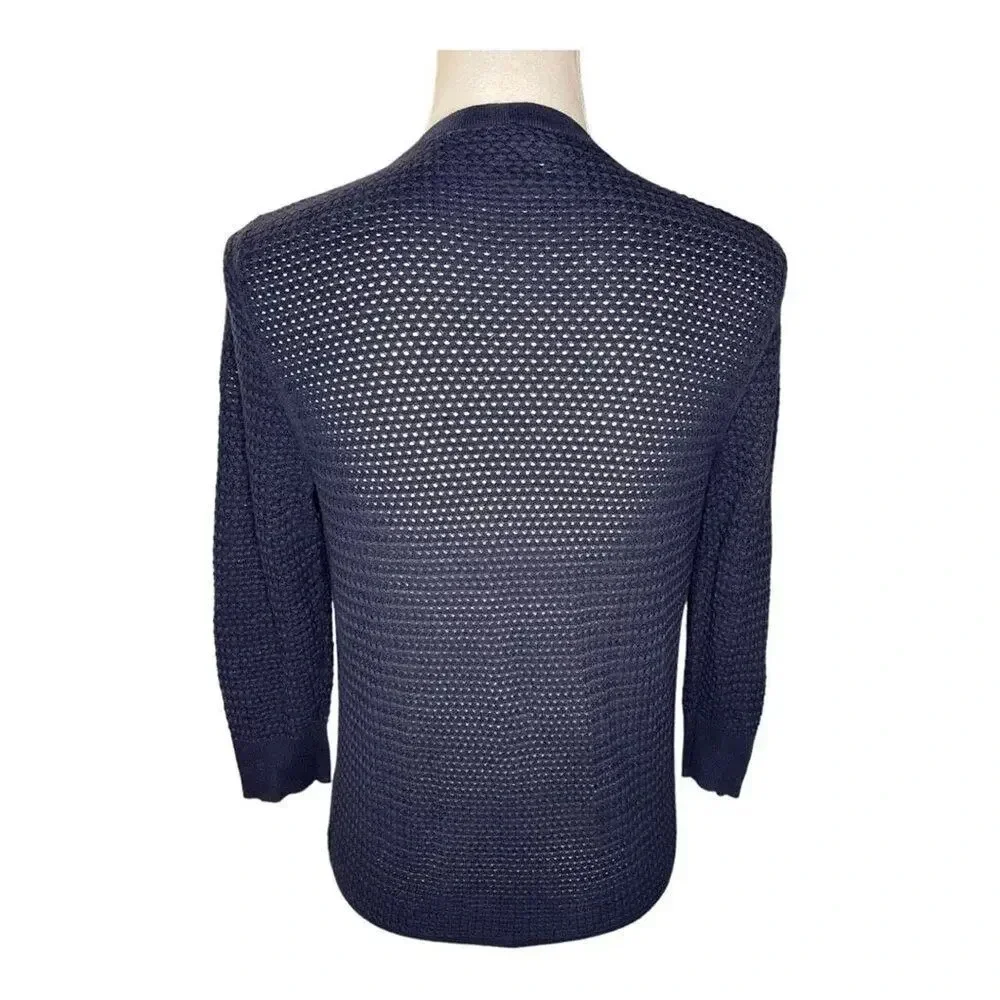 The‎ Limited Women’s Medium Navy Blue Open/Loose Knit 3/4 Sleeve Cardigan